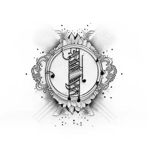 wild music tattoo design idea