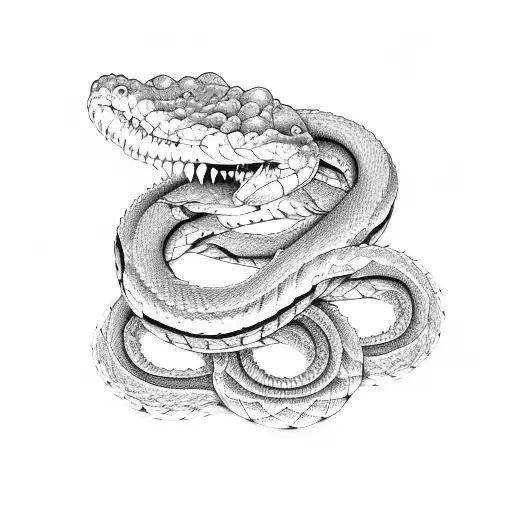 twisted snake  tattoo design idea