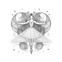 ballerina outline  tattoo design idea