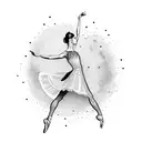 ballerina outline  tattoo design idea