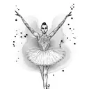 ballerina outline  tattoo design idea
