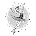 ballerina outline  tattoo design idea