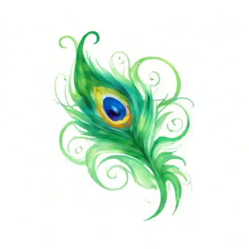 adoption symbol intertwined peacock feather tattoo design idea