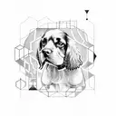 Geometric Cocker Spaniel constellation tattoo design idea