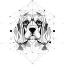 Geometric Cocker Spaniel constellation tattoo design idea