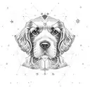 Geometric Cocker Spaniel constellation tattoo design idea