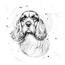 Geometric Cocker Spaniel constellation tattoo design idea