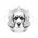 Geometric Cocker Spaniel constellation tattoo design idea