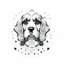Geometric Cocker Spaniel constellation tattoo design idea