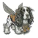 English springer spaniel with pheasant in its mouth tattoo design idea
