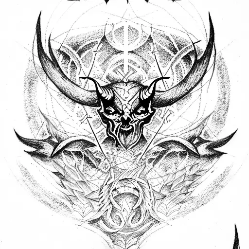 Satan tattoo design idea