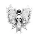 fallen angel tattoo design idea