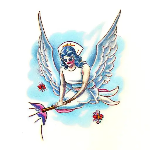 angel devil tattoo design idea