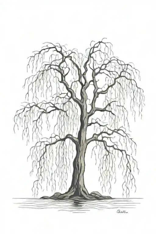 weeping willow, coiling branches, veiny, blood tattoo design idea