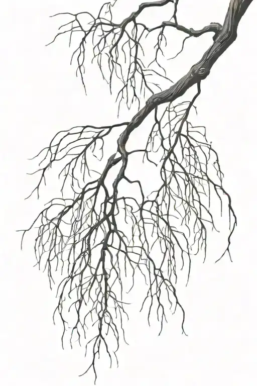 weeping willow, coiling branches, veiny, blood tattoo design idea