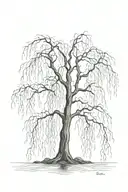 weeping willow, coiling branches, veiny, blood tattoo design idea
