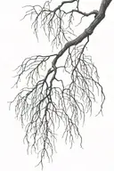 weeping willow, coiling branches, veiny, blood tattoo design idea