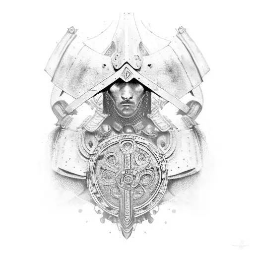 body armor roman style tattoo design idea