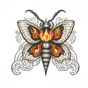 moth with flames all tattoo design idea