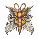 moth with flames all tattoo design idea