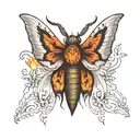 moth with flames all tattoo design idea