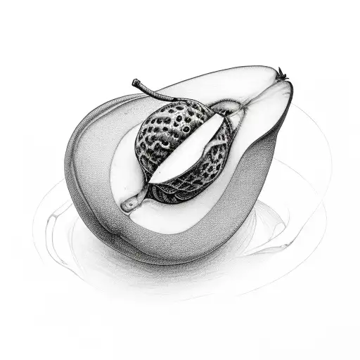 Two whole peaches with strawberry in the center  tattoo design idea