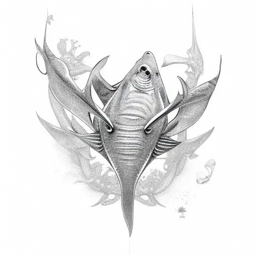 manta fish tattoo design idea