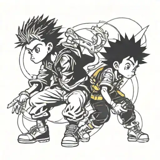 killua and gon hunter x hunter tattoo design idea