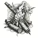 bonfire tattoo design idea