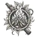 bonfire tattoo design idea