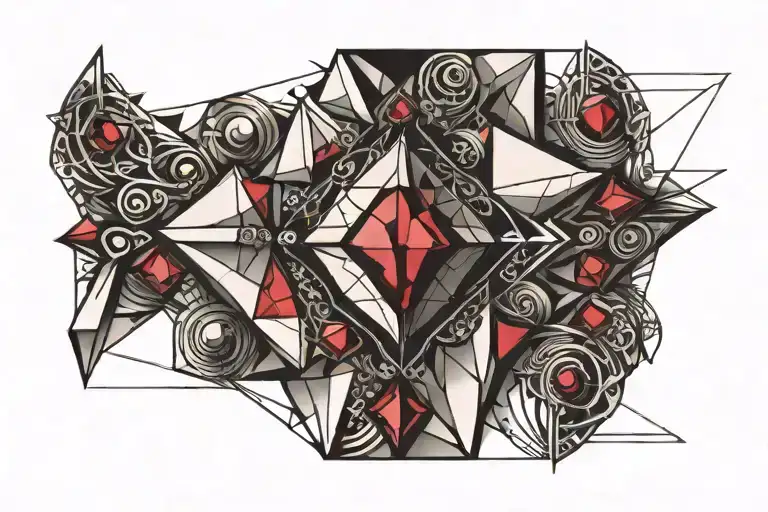 sealed envelope with garnet stones tattoo design idea