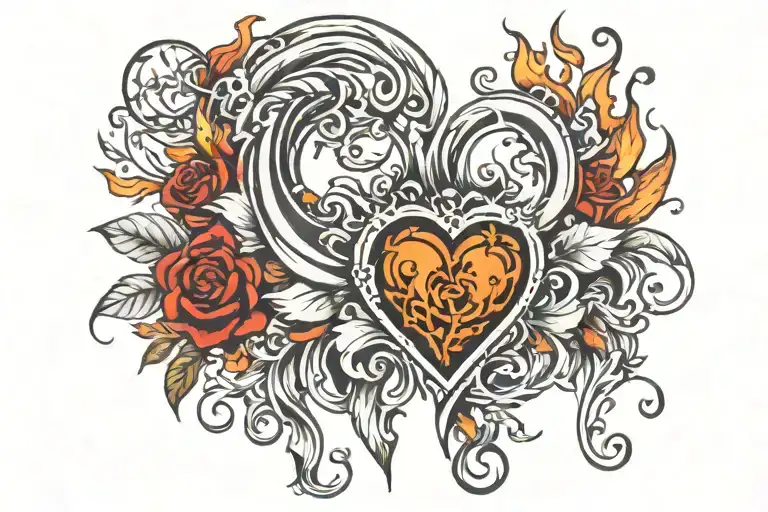 set your heart ablaze tattoo design idea