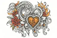 set your heart ablaze tattoo design idea