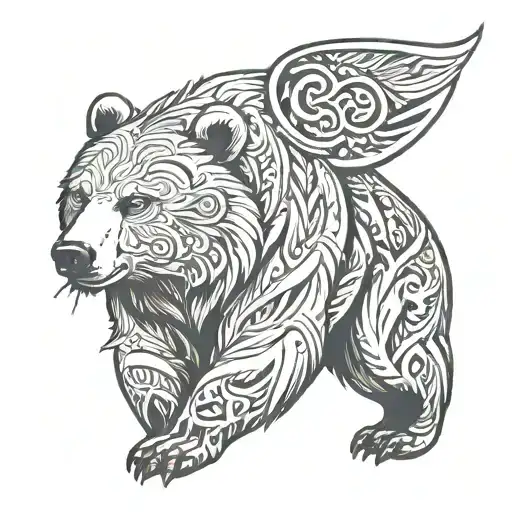 Bear and Norse Mythology tattoo design idea