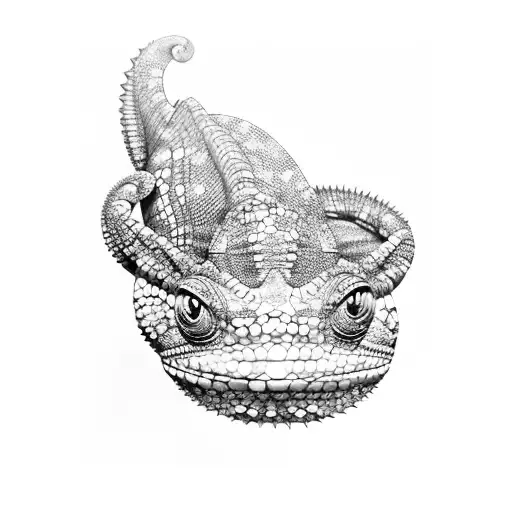 full body chameleon tattoo design idea