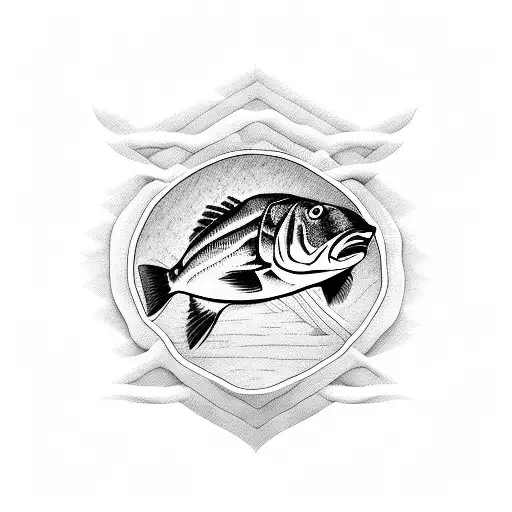striped bass tattoo design idea
