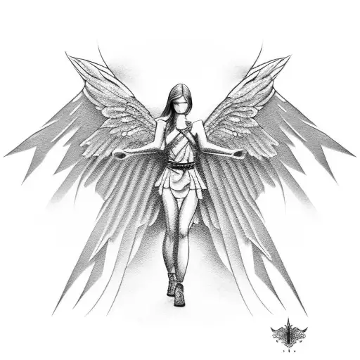 angel warriors tattoo design idea