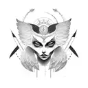 angel warriors final battle tattoo design idea