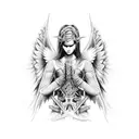 angel warriors final battle tattoo design idea