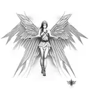 angel warriors tattoo design idea