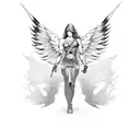 angel warriors tattoo design idea