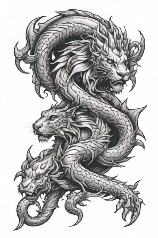 Aquarius Leo Scorpio with claws closed tattoo design idea