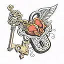 lock and key symbolizing your love tattoo design idea