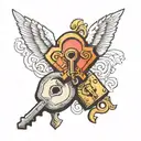 lock and key symbolizing your love tattoo design idea