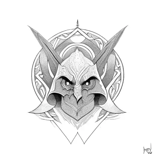 lotr and pattern tattoo design idea