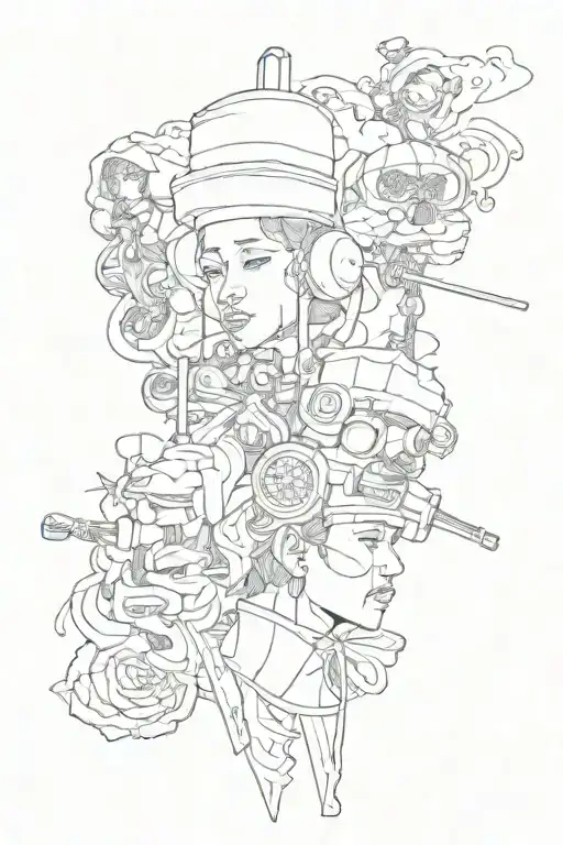 i really like the rap group collective opium, i also love hip hop music snd making music tattoo design idea