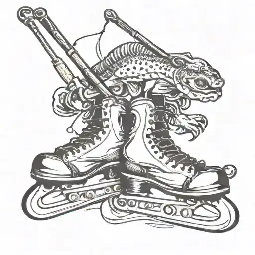 fishing , Golf, hockey skates  tattoo design idea