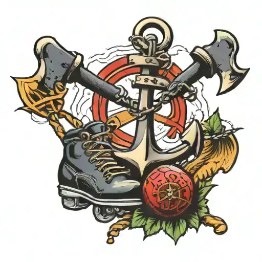 anchor, Golf, hockey skates  tattoo design idea