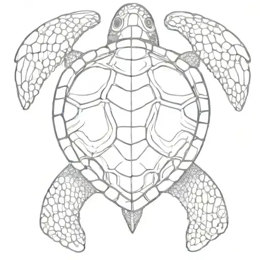 sea turtle peace sign shell pattern tattoo design idea