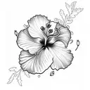 A beautiful hibiscus flower surrounded by delicate lace patterns, symbolizing the love and strength passed down from your grandmother. tattoo design idea